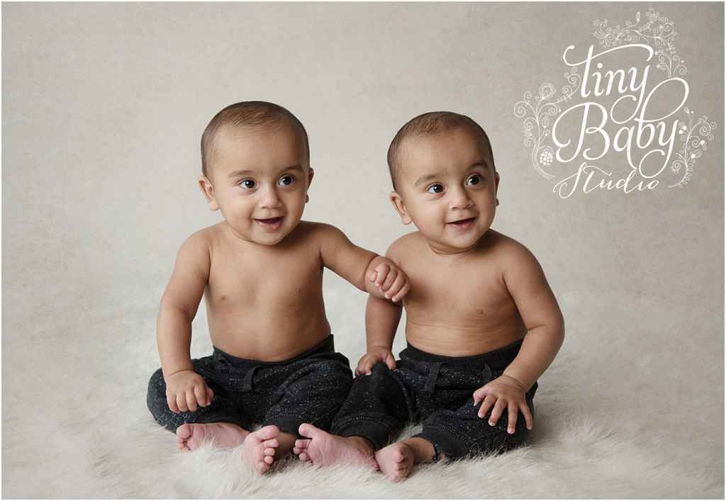 Tiny Baby Studio Childrens and Baby Photographer Twins Sitter Session